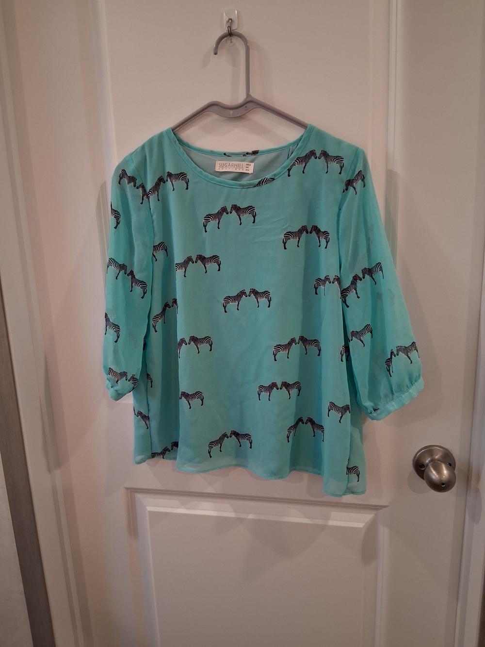 SugarHill Boutique Zebra-Print Blouse Size 4